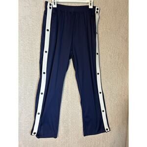 Deyeek Mens Blue/white Tear Away Basketball Warm Up Split Side Snap Large